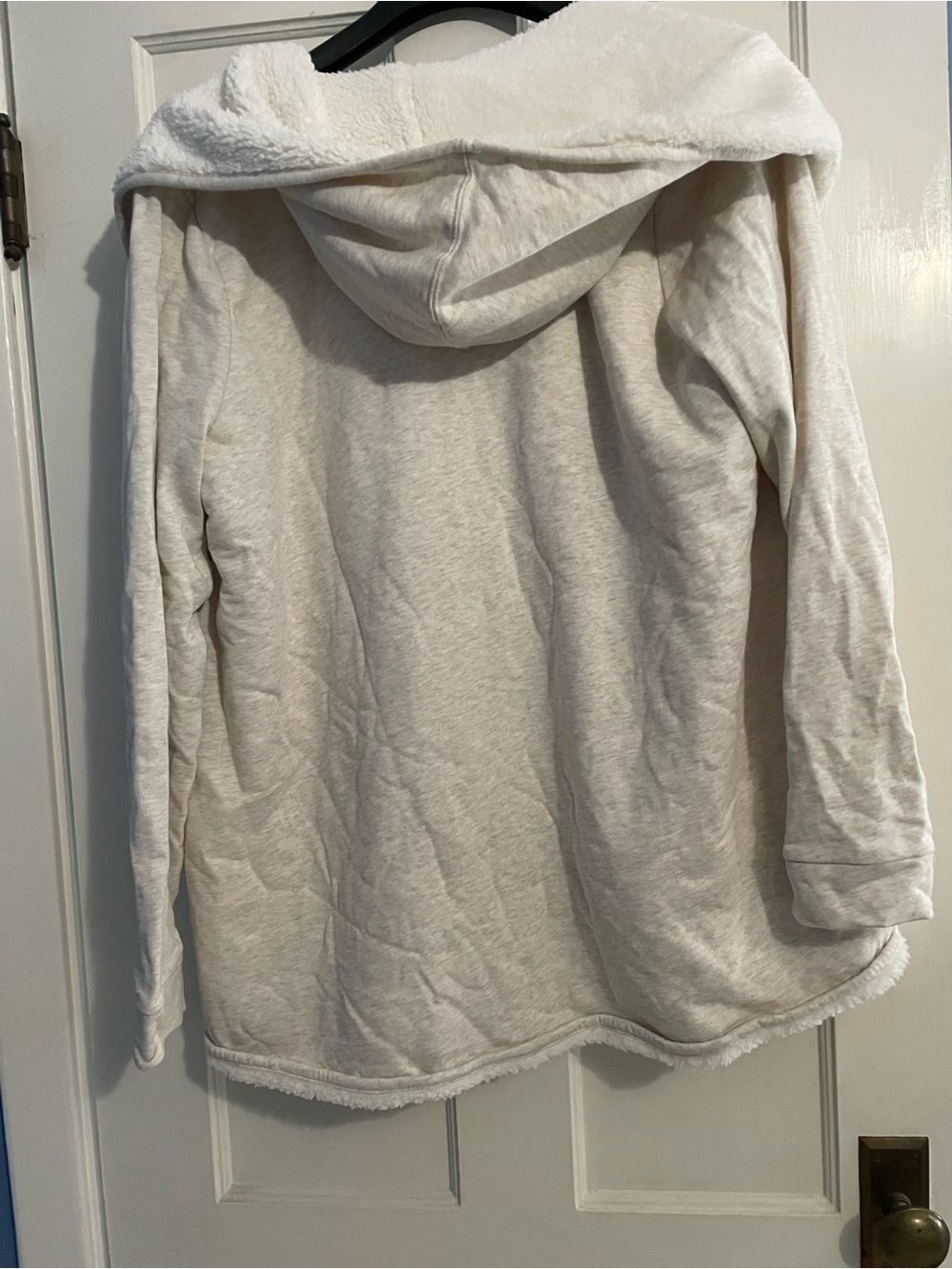 GAP Heather Wheat Sherpa-Lined Open Front Cardigan - Picture 2 of 5